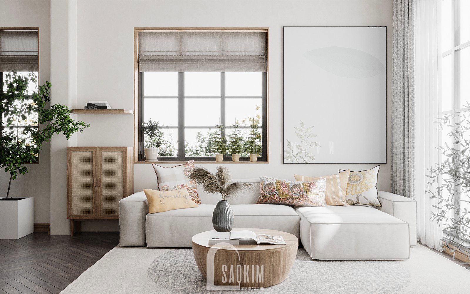 Cải Tạo Nội Thất Nhà Phố Phong Cách Japandi Dự Án Geleximco